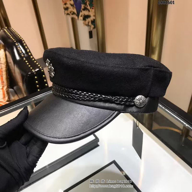克羅心Chrome Hearts 2018最新款 代購級別鴨舌軍帽 6881601 LLWJ5664